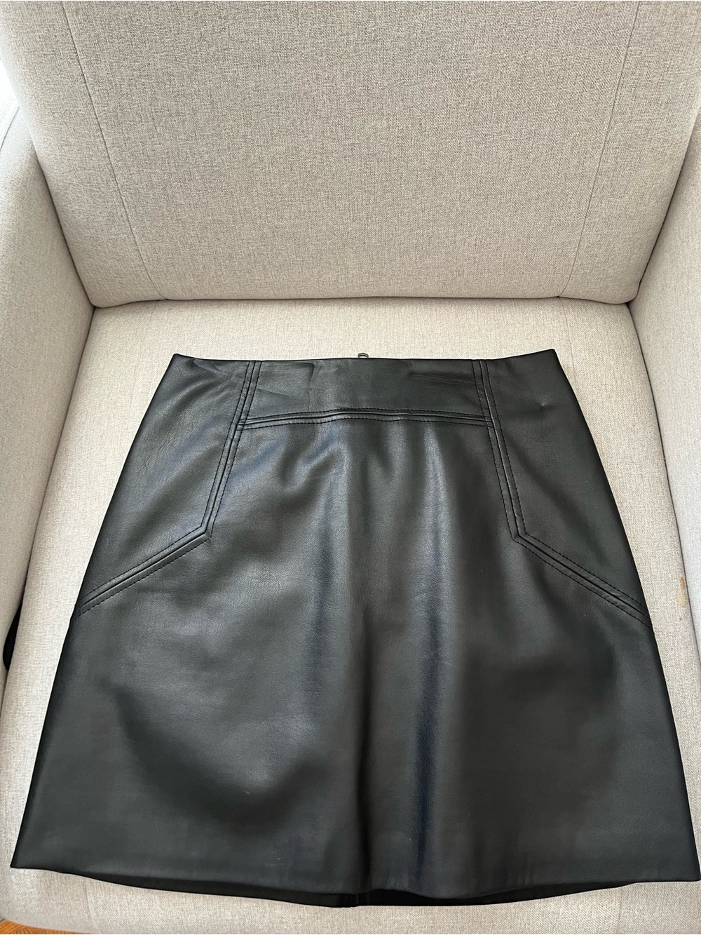 H&M Black Faux Leather A-Line Women’s Mini Skirt